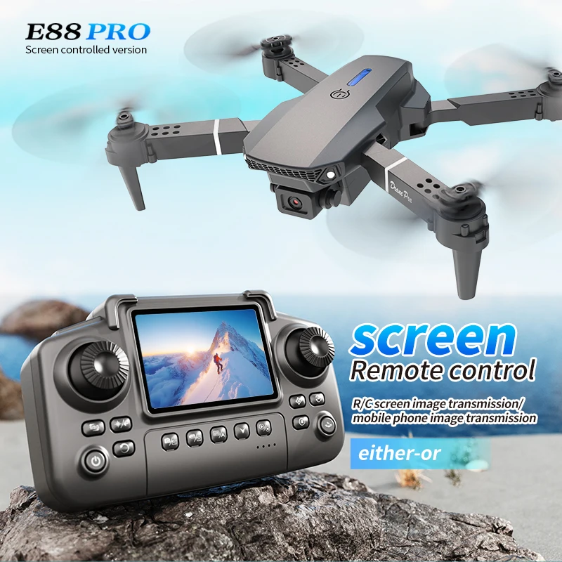 Drone Shahed Rc - Drone professionnel E88 PRO avec écran,