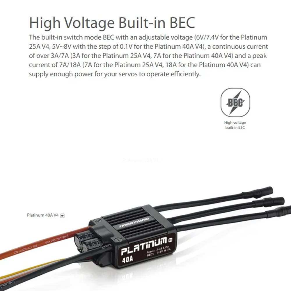 Hobbywing Platinum 25A V4 ESC  - Drone Rc V4 avis et prix